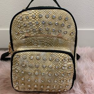 Gold Backpack with stones